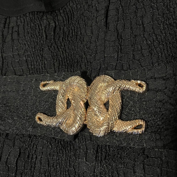 bebe Black knee-length sheath long-sleeved bodycon snake print cocktail dress - Picture 6 of 12